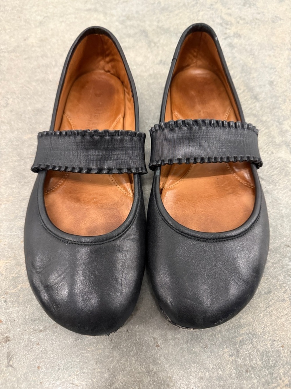gentle souls Black Mary Jane Leather Flats